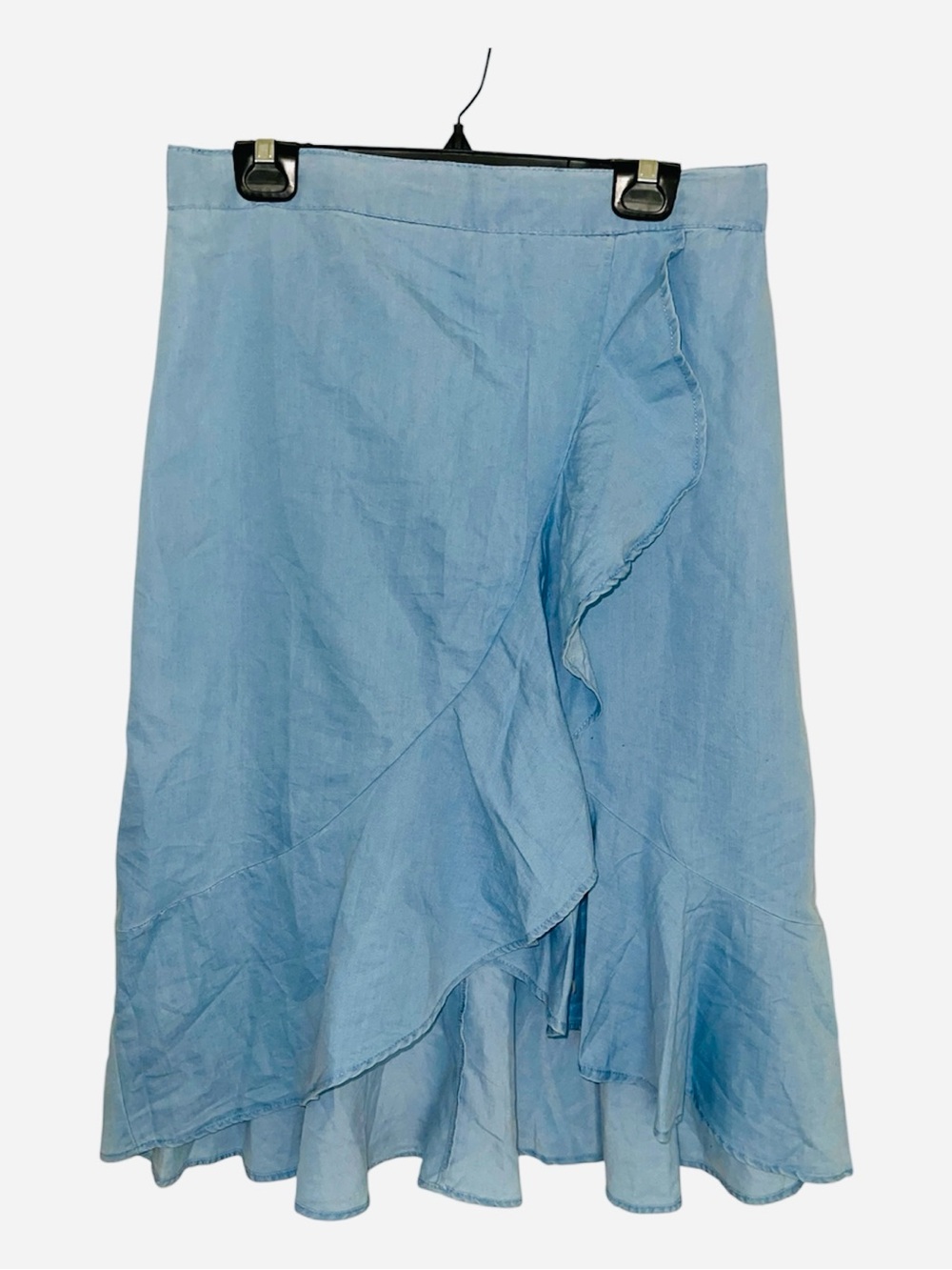 Light Blue Asymmetrical Ruffle Skirt - Women's